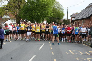 Runners at the start of the 2014 Bratton Hilly Run.