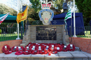 The wreaths at the Westbury memorial