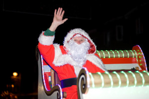 Father Christmas arrives on his sleigh